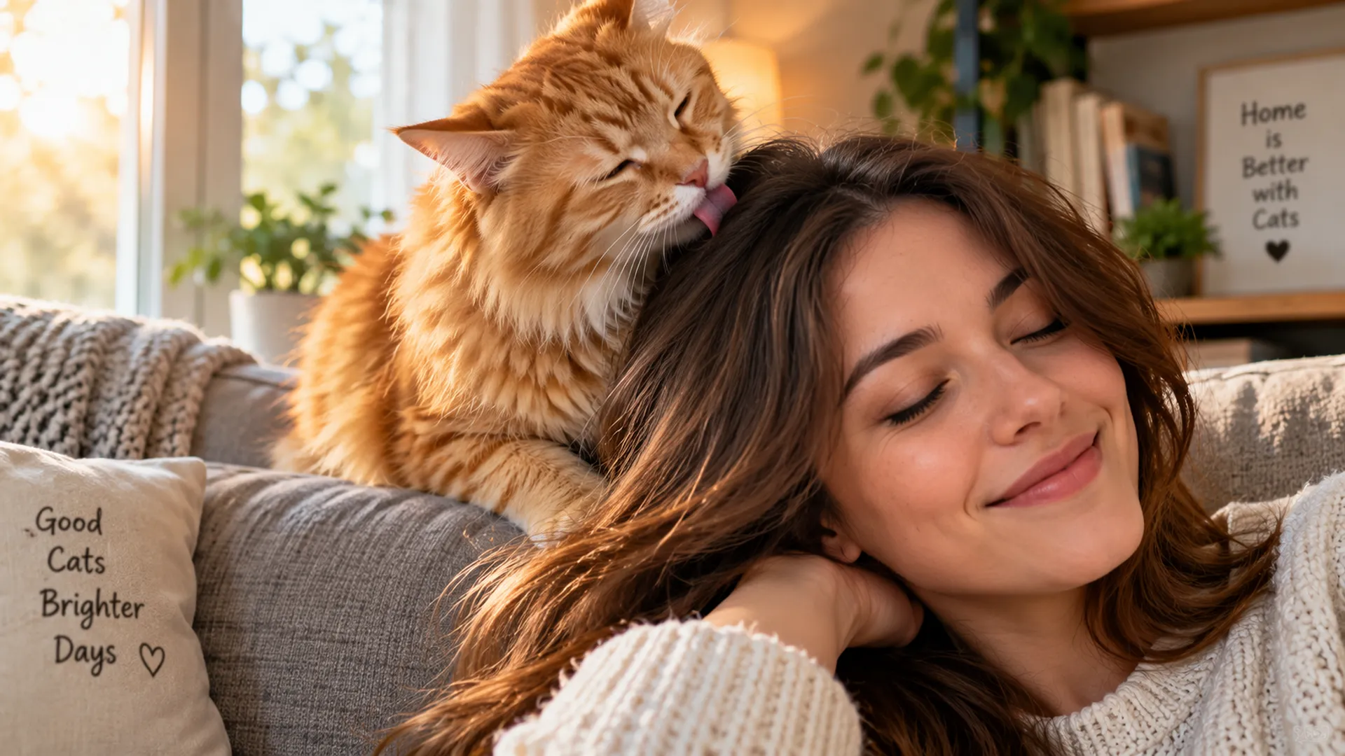 Read more about the article Why Does My Cat Lick My Hair? (And When It’s Something More)