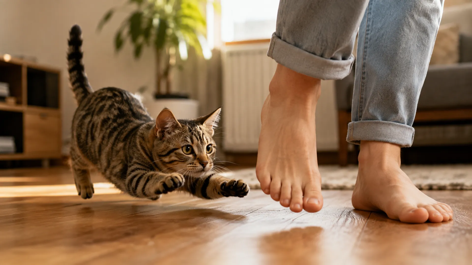 You are currently viewing Why Does My Cat Attack My Feet? 7 Reasons and How to Stop It